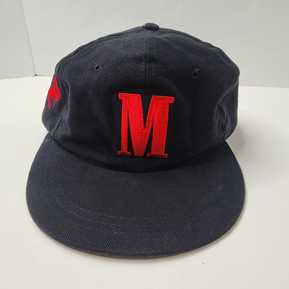 Vintage Marlboro Bronco Rider M Logo Adjustable Black Red Cotton Dad Hat Cap
